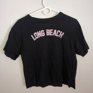 Long Beach short sleeve semi crop top